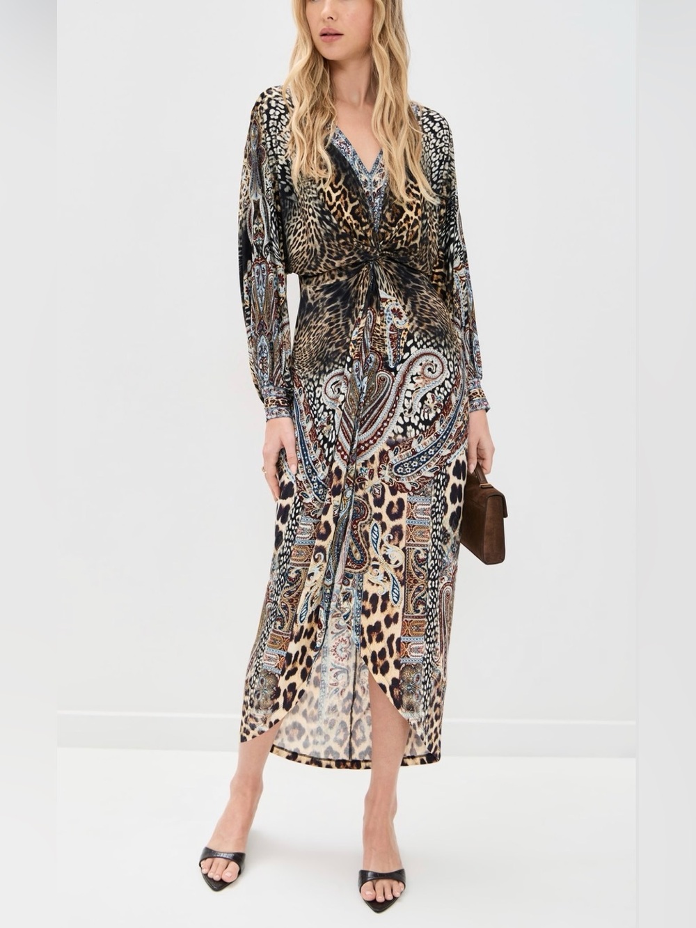 Camilla Leopard Dress in Brown and Black Size M